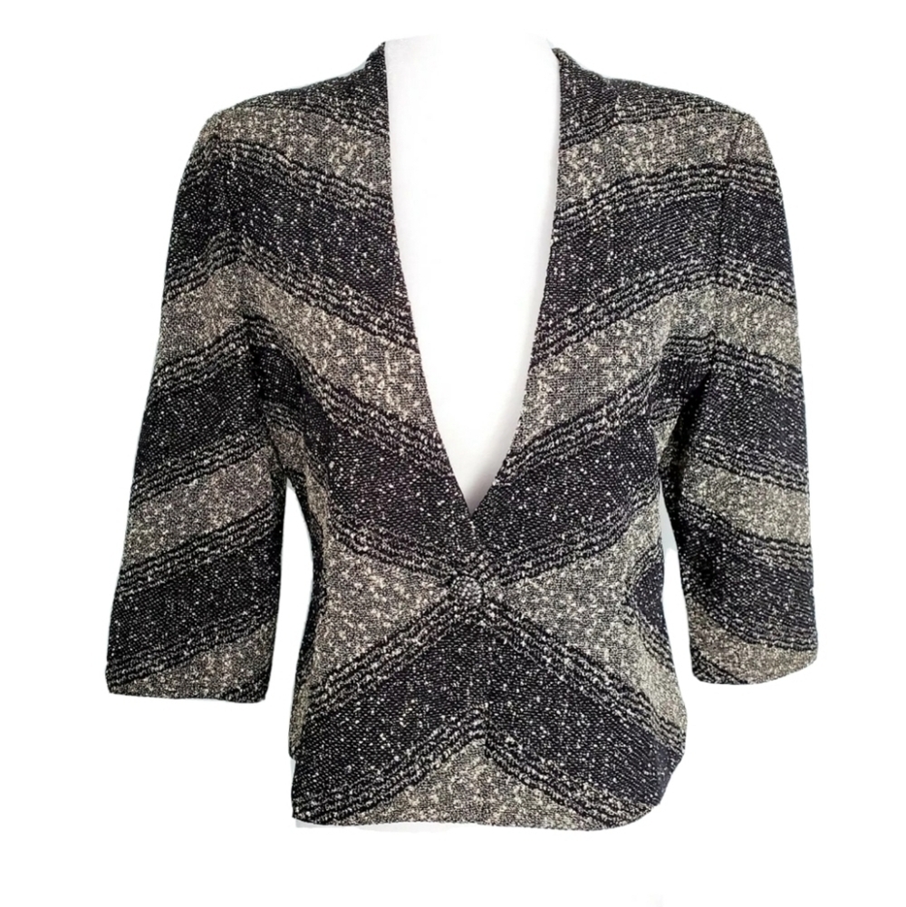 Ming Wang Black and Gold Blazer Coat